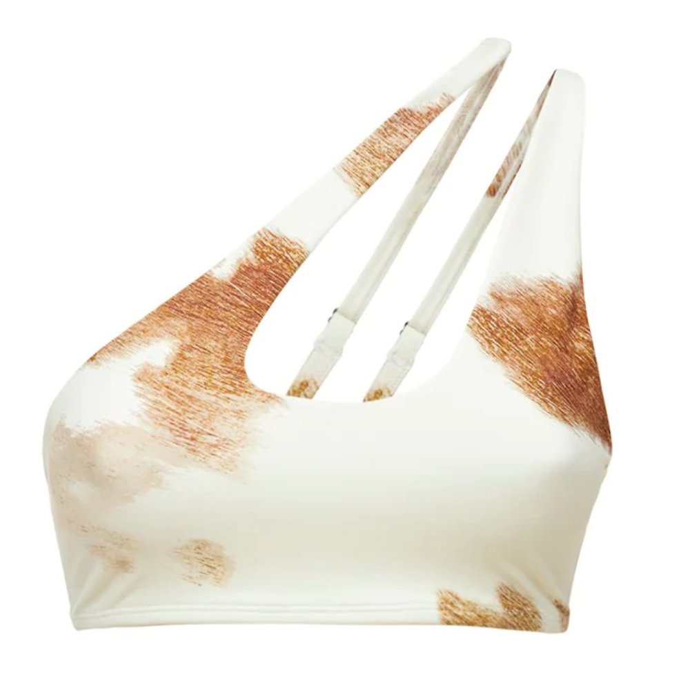 NEVER WORN WITH TAGS WeWoreWhat One Shoulder Cowhide Bra Top